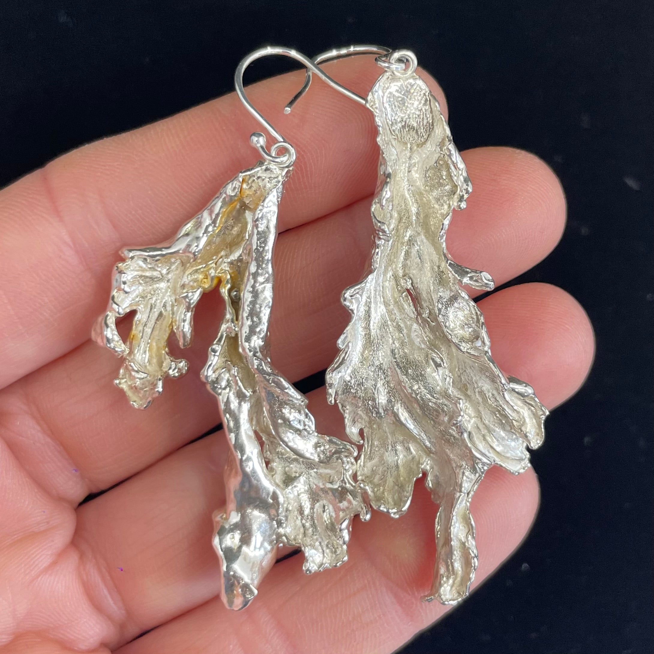 Statement seaweed earrings