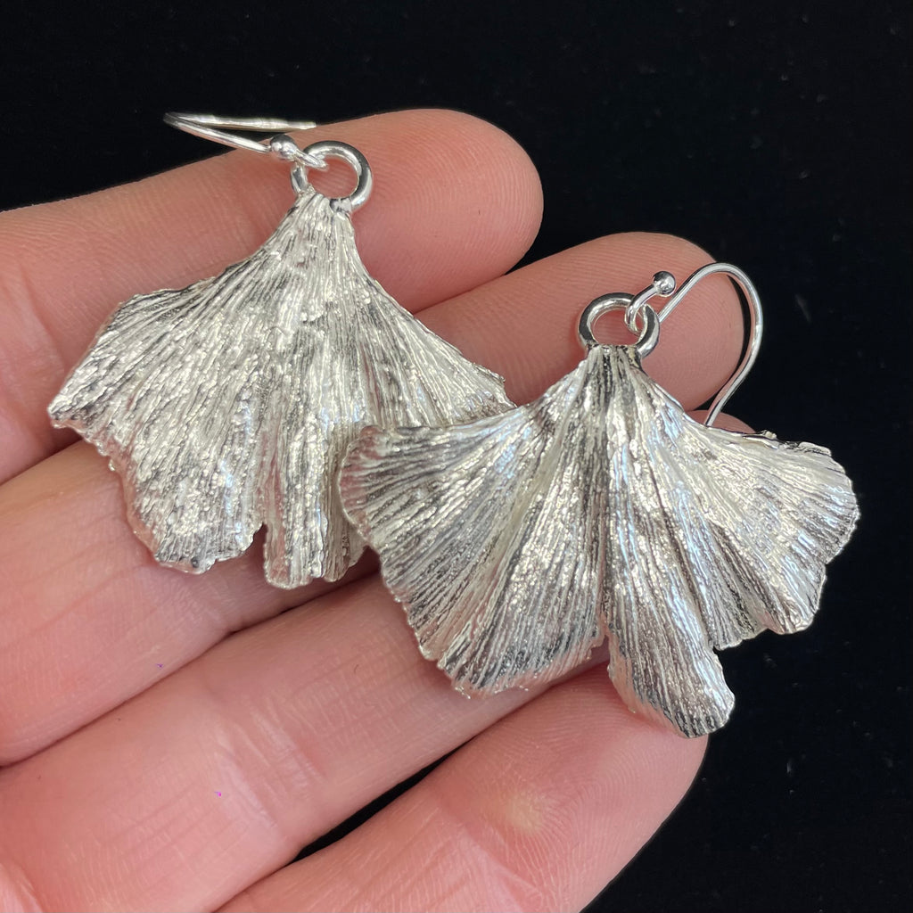 Ginkgo leaf earrings