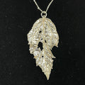 Caterpillar nibbled Bramble leaf pendant
