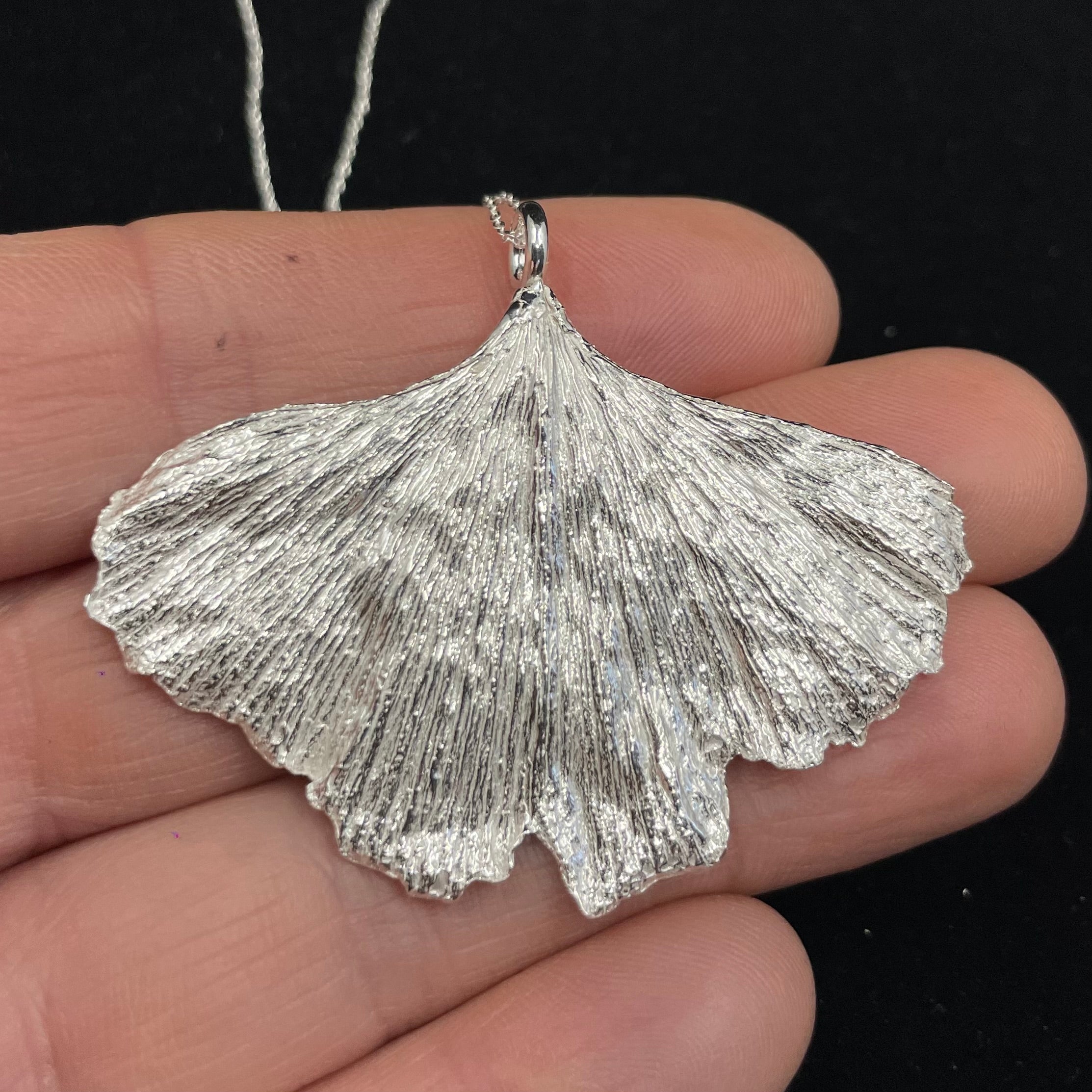 Ginkgo leaf pendant