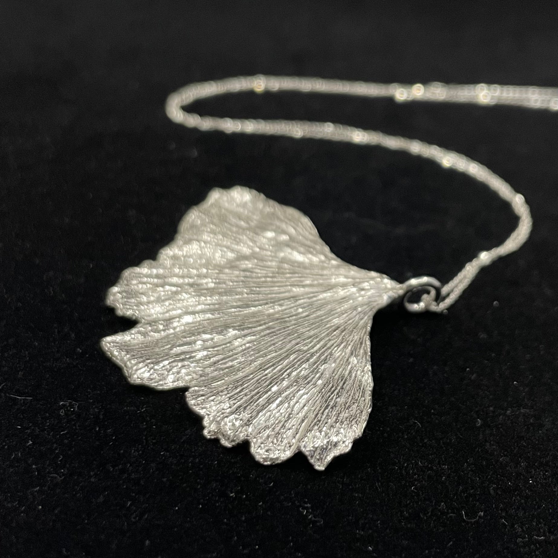 Ginkgo leaf pendant