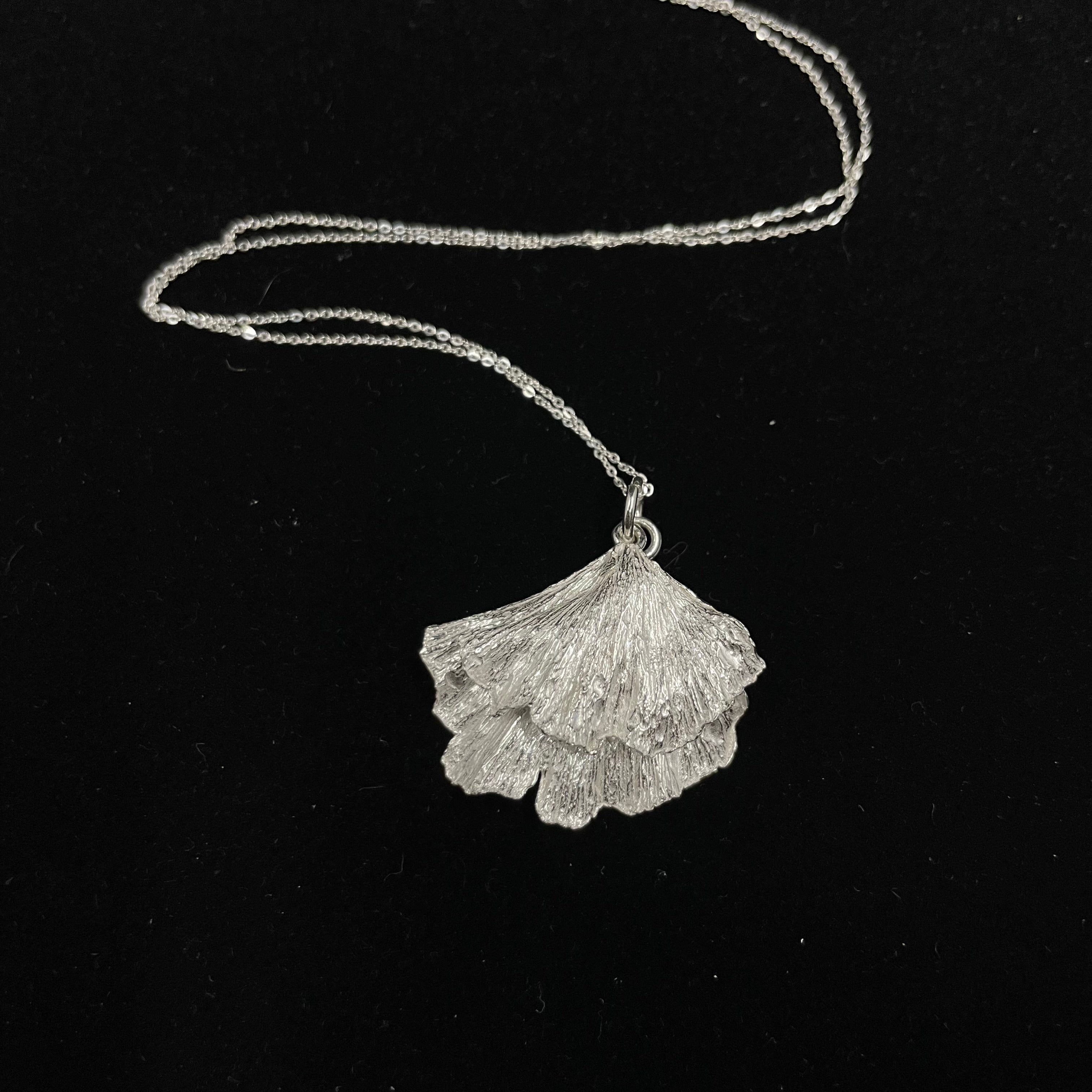 Double Ginkgo leaf necklace