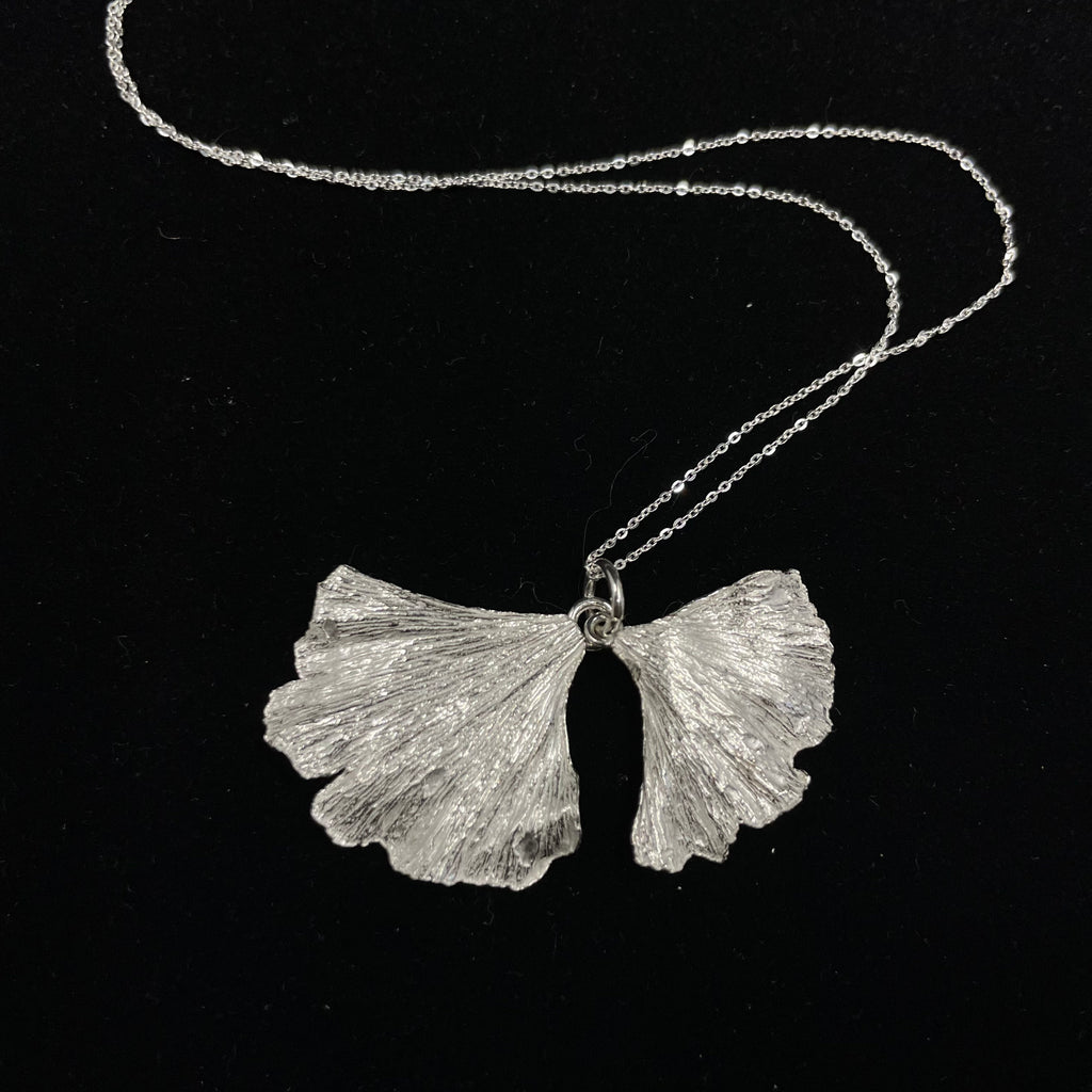 Double Ginkgo leaf necklace