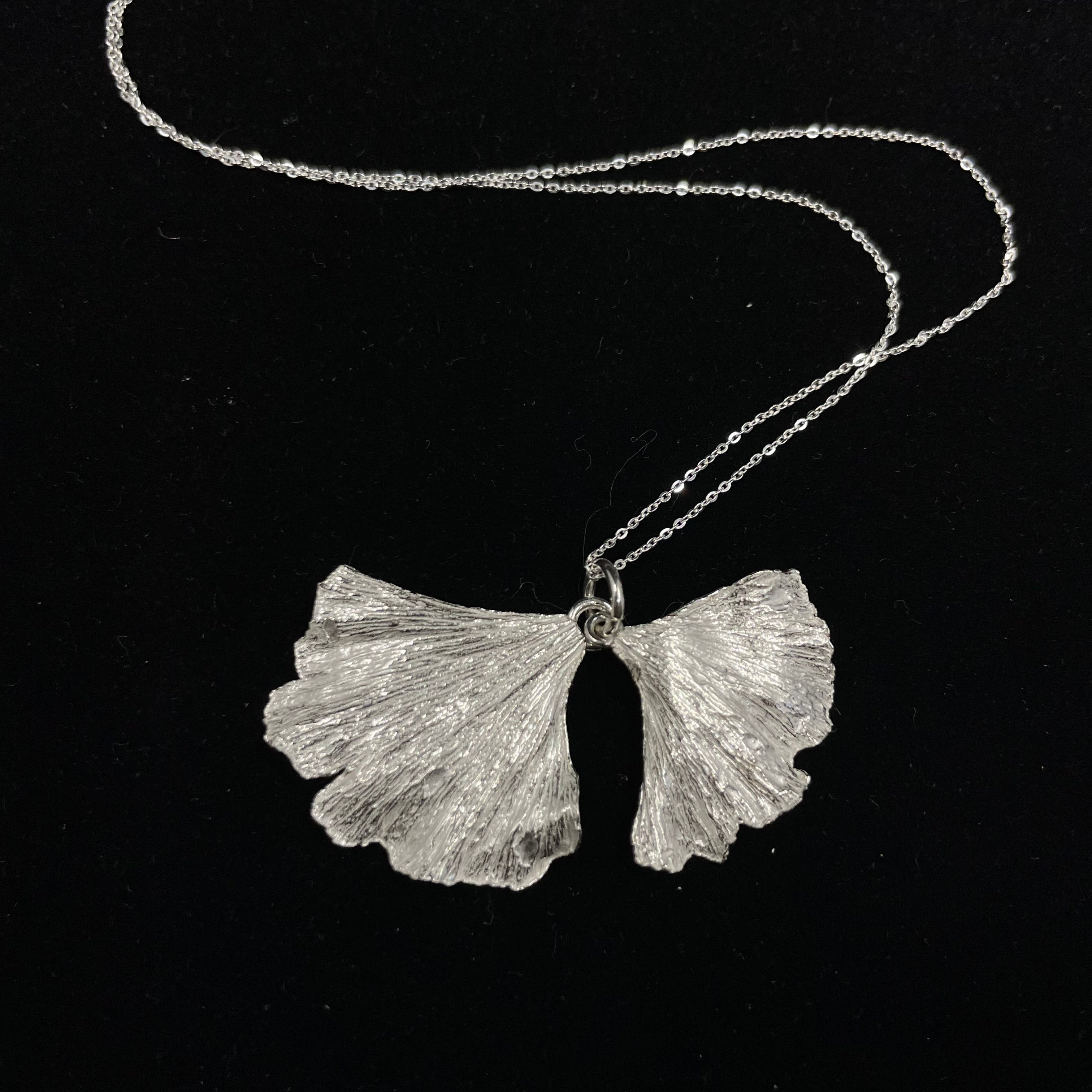 Double Ginkgo leaf necklace