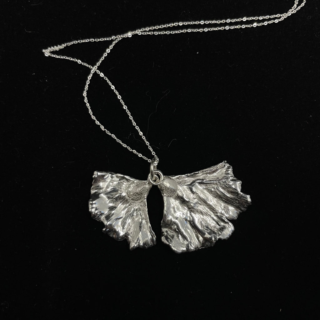 Double Ginkgo leaf necklace