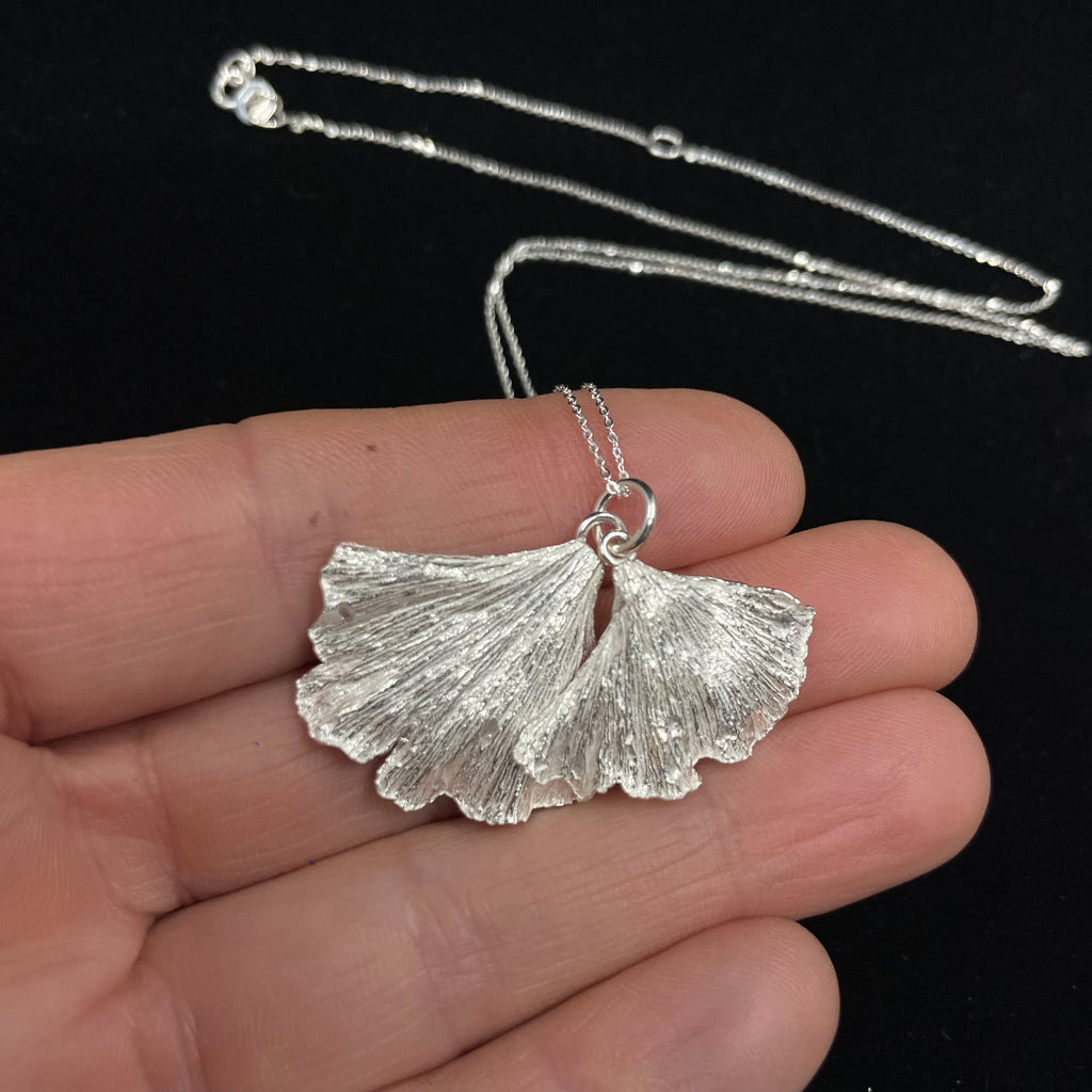 Double Ginkgo leaf necklace